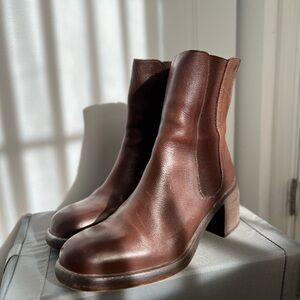 Free People Chestnut Leather Ankle Boots